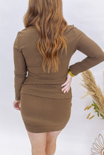 Load image into Gallery viewer, Bossy Top &amp; Skirt Two Piece Set- Brown
