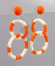 Load image into Gallery viewer, Seed Bead &amp; Thread Link Earrings
