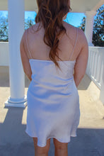 Load image into Gallery viewer, Kelsey Silky V Neck Dress- Champagne
