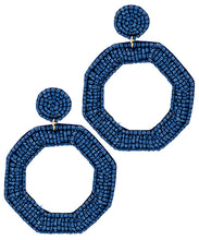 Load image into Gallery viewer, Beaded Octagon Earrings
