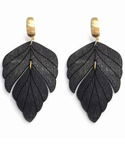 Load image into Gallery viewer, Wooden Leaf Earrings
