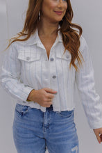 Load image into Gallery viewer, Marilyn Distressed Rhinestone Jacket- White
