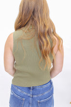 Load image into Gallery viewer, Moss Asymmetrical Knit Tank- Olive
