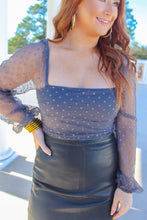 Load image into Gallery viewer, Oakley Mesh Shirring Star Bodysuit- Grey
