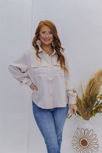 Load image into Gallery viewer, It Girl Satin Button Up Blouse- Champagne
