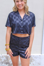 Load image into Gallery viewer, Speed Girl Checkered Satin Top
