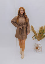 Load image into Gallery viewer, Sweet Fling Leather Button Dress- Mocha
