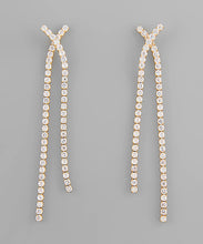 Load image into Gallery viewer, Crisscrossed Crystal Earrings

