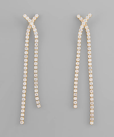 Crisscrossed Crystal Earrings