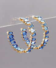 Load image into Gallery viewer, Rectangle Bead Open Hoops
