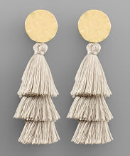 Load image into Gallery viewer, Disk &amp; Tassel Earrings
