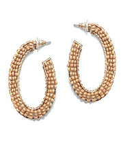 Load image into Gallery viewer, Beaded Oval Open Hoops

