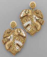 Load image into Gallery viewer, Bead Tropical Leaf Earrings
