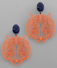 Load image into Gallery viewer, Tiger Head Filigree Earrings

