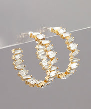 Load image into Gallery viewer, Rectangle Bead Open Hoops
