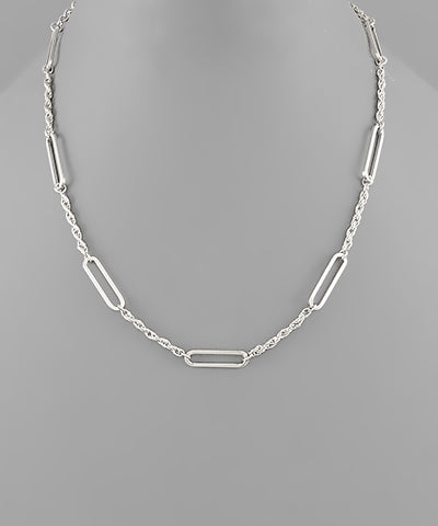 Oval & Chain Necklace