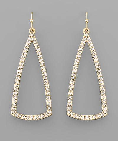 Paved Triangle Earrings