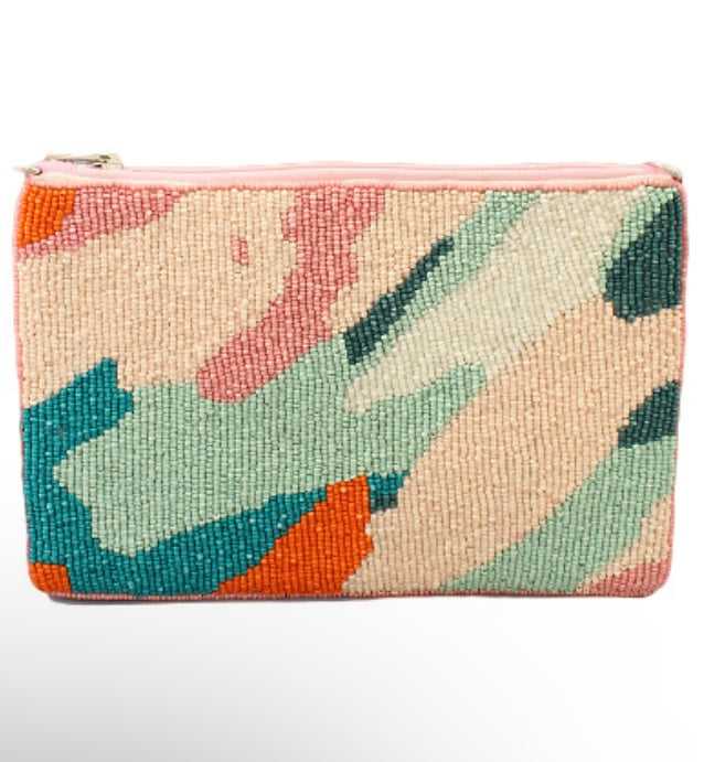 Pink Multi Seed Bead Crossbody