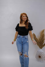 Load image into Gallery viewer, It Girl Ruched Crop Top- Black
