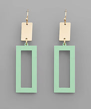 Load image into Gallery viewer, Color Coated Rectangle Earrings
