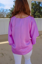 Load image into Gallery viewer, Adalee Kimono Sleeve V Neck Blouse- Lavender
