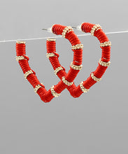 Load image into Gallery viewer, Wrapped Heart Hoops
