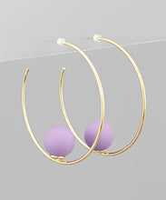 Load image into Gallery viewer, Color Ball Inside Beaded Hoops
