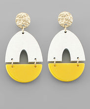 Load image into Gallery viewer, Wood Arch &amp; Acrylic Wedge Earrings
