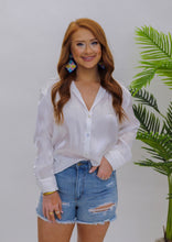 Load image into Gallery viewer, Modern V Neck Button Up- Pearl
