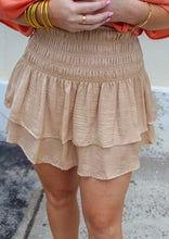 Load image into Gallery viewer, Amanda Tiered Smocked Skirt- Taupe
