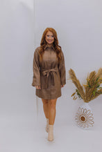 Load image into Gallery viewer, Sweet Fling Leather Button Dress- Mocha
