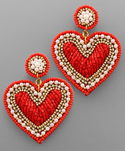 Load image into Gallery viewer, Bead Heart Earrings
