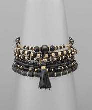 Load image into Gallery viewer, 7 Multi Bead &amp; Tassel Bracelet Set
