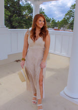 Load image into Gallery viewer, Manny Floral Ruffle Midi Dress- Taupe
