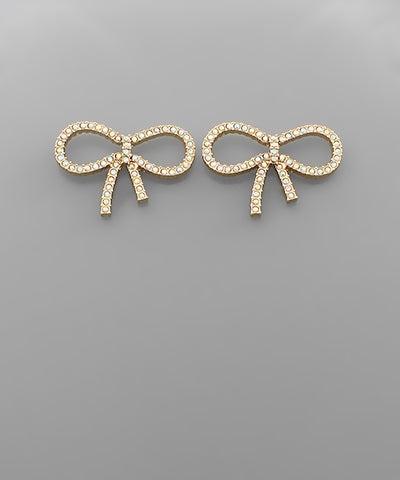 Pave Crystal Ribbon Earrings