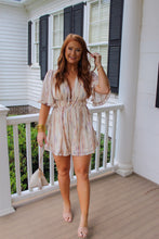 Load image into Gallery viewer, Groove V Neck Shirring Romper- Tan
