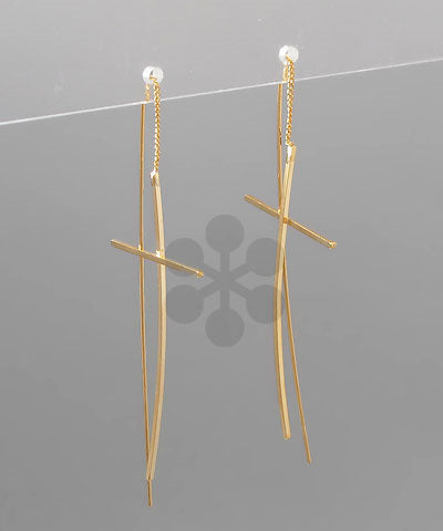 Cross Drop Earrings