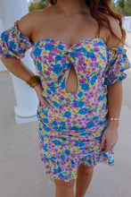 Load image into Gallery viewer, Natasha Off Shoulder Floral Dress- Blue
