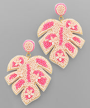 Load image into Gallery viewer, Flower &amp; Bead Leaf Earrings
