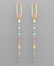Load image into Gallery viewer, Baguette Bead Row Drop Earrings
