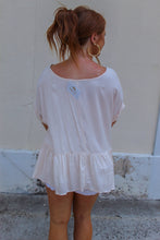 Load image into Gallery viewer, Leah Short Sleeve Babydoll Top- Beige
