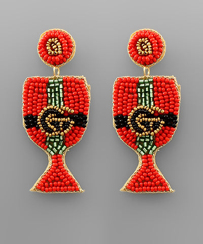 Belted Wine Glass Earrings
