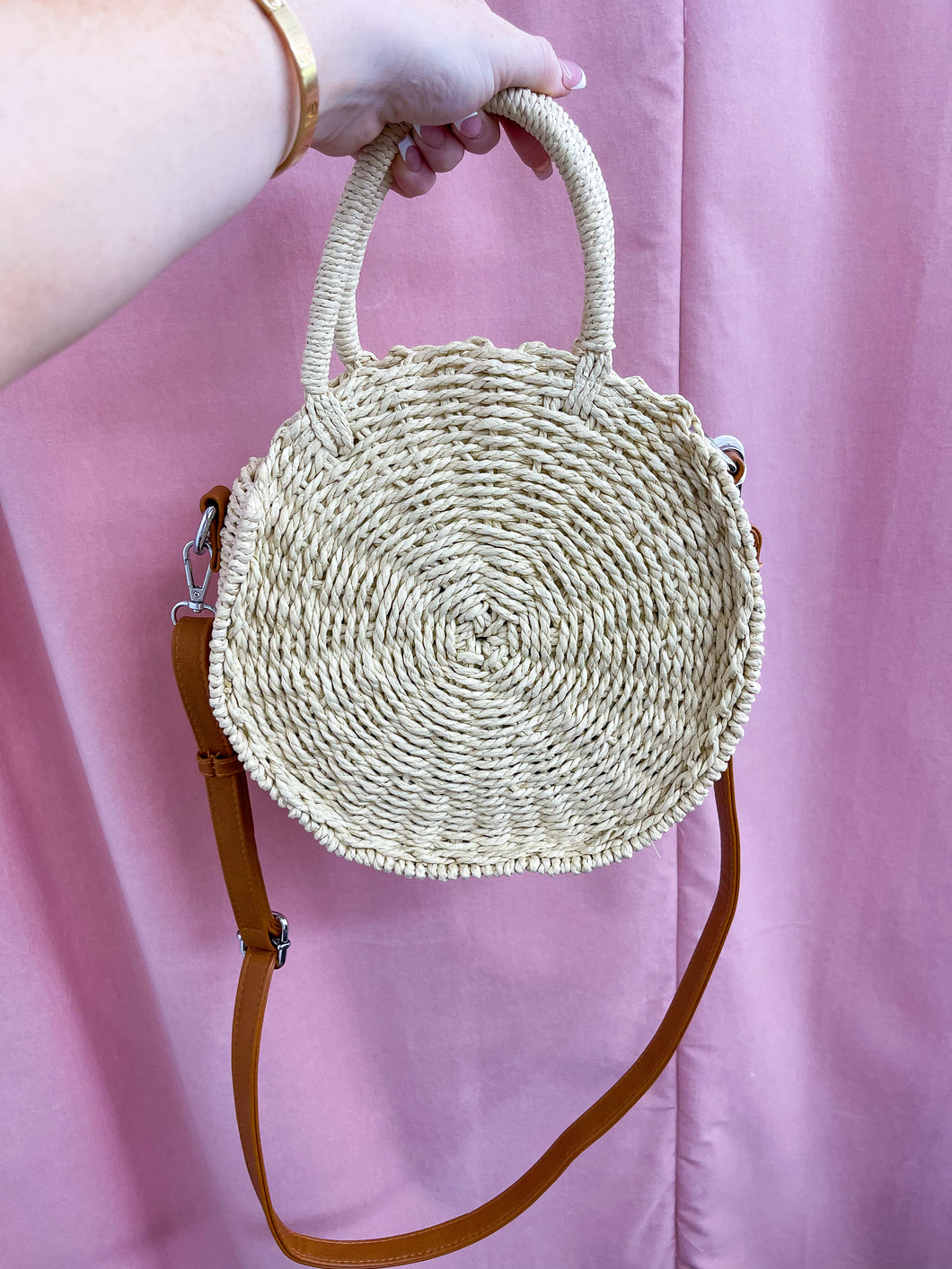 Circle Straw Crossbody