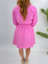 Load image into Gallery viewer, Pure Sweetness Smocked Mini Dress- Pink
