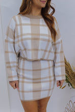 Load image into Gallery viewer, Sweetie Plaid Sweater Set- Beige
