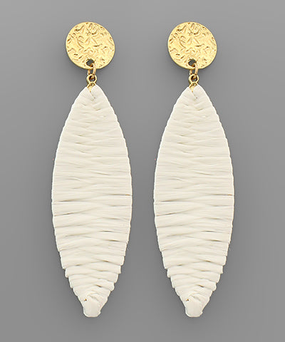 Raffia Wrapped Marquise Earrings