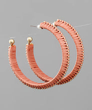 Load image into Gallery viewer, Raffia Wrapped Hoops
