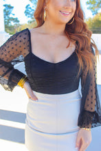 Load image into Gallery viewer, Shirley Mesh Star Bodysuit- Black
