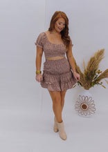 Load image into Gallery viewer, Leni Dotted Ruffle Crop Top- Brown
