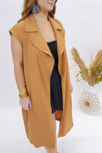 Load image into Gallery viewer, Aspen Belted Long Vest- Camel
